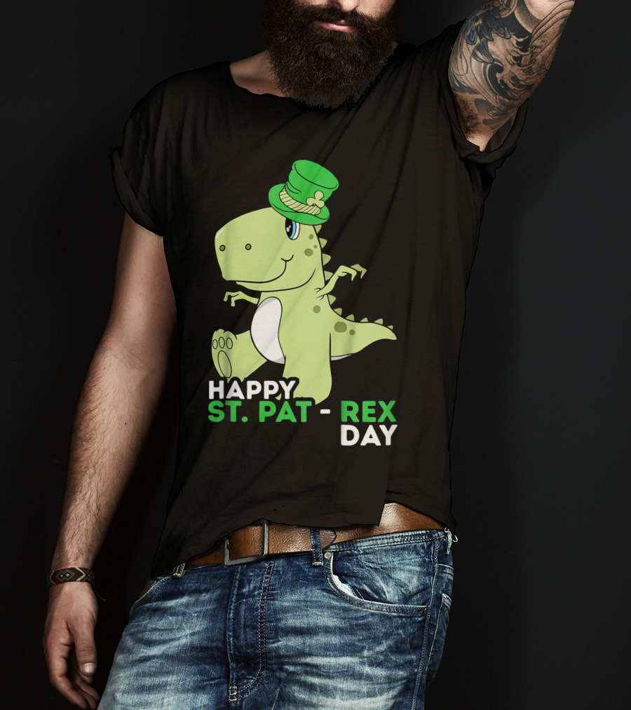 Happy St. Pat Rex Day Kids Girls Boy T-Shirt
