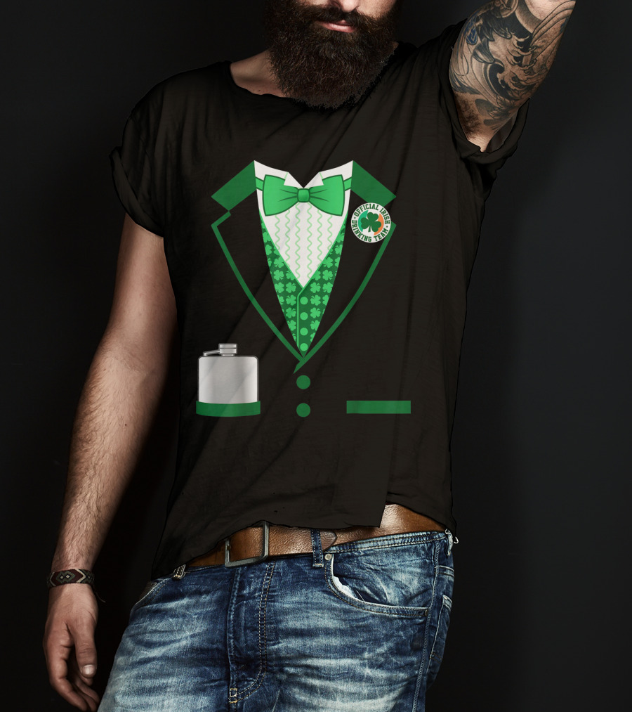 Mens St. Patricks Day Costume Official Irish Drinking Team Funny Iris T-Shirt