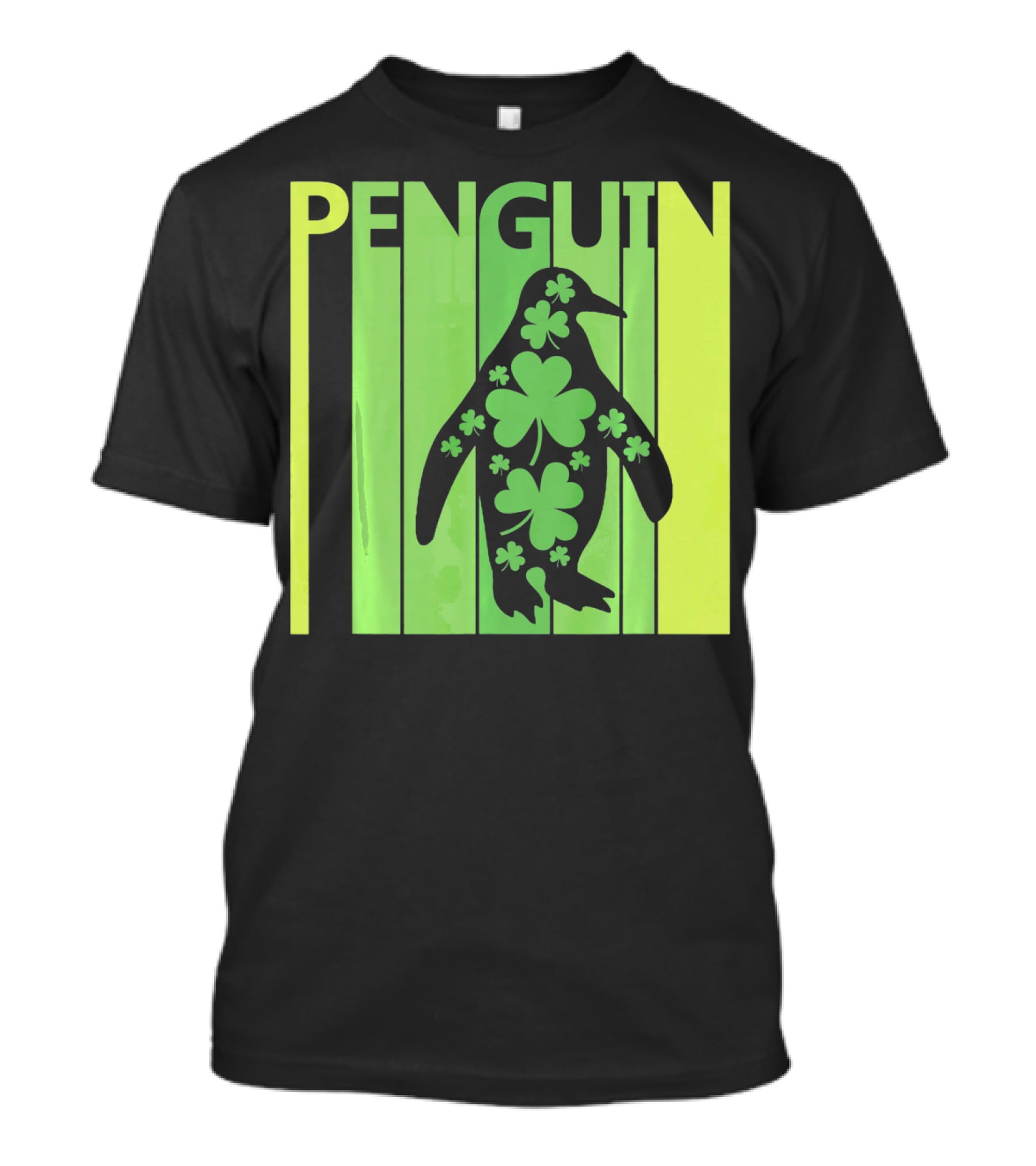 Lucky Penguin St Patricks Day Clover Penguin T-Shirt