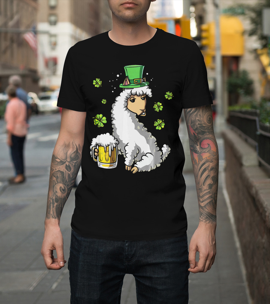 Leprechaun Sheep With Beer And Shamrocks T-Shirt