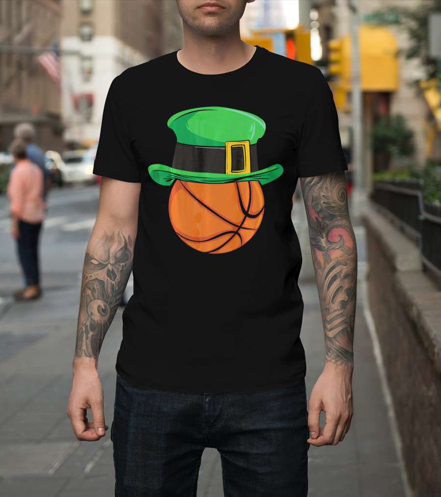 Leprechaun Hat Basketball St Patricks Day T-Shirt