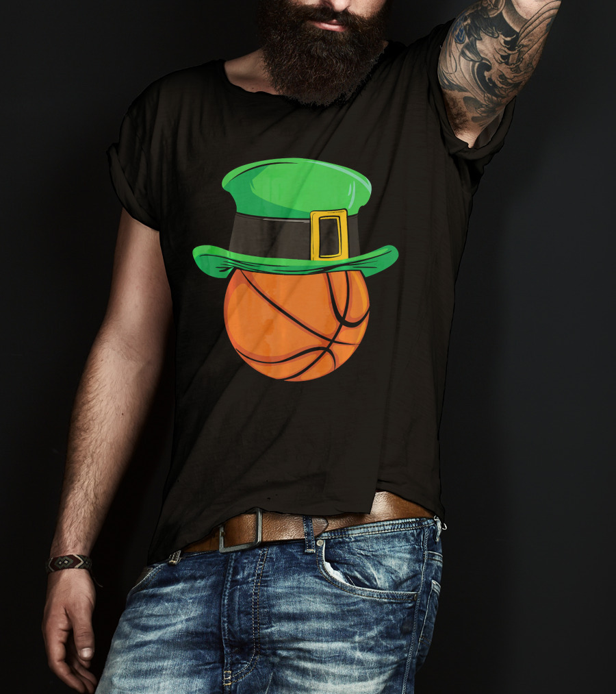 Leprechaun Hat Basketball St Patricks Day T-Shirt