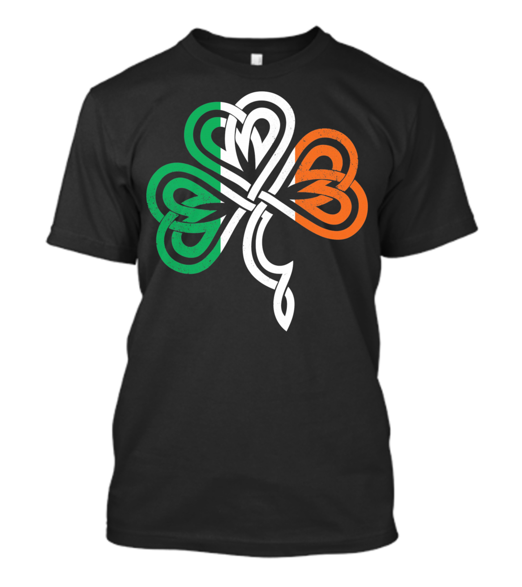 Celtic Knot Shamrock With Irish Flag Colors T-Shirt