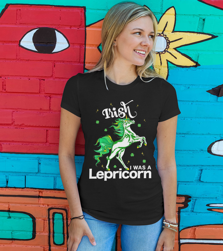 Irish I Was A Lepricorn Unicorn St Patrick's Day Fantasy T-Shirt