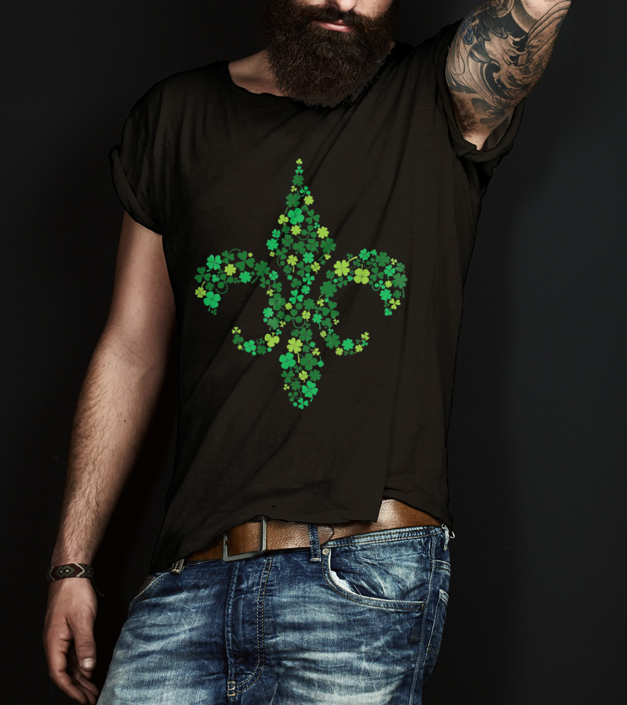 Lucky Fleur De Lis Clover Green St. Patrick's Day T-Shirt
