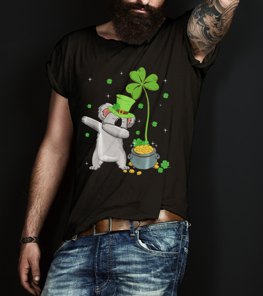 Shamrock Leprechaun Koala Pot Of Gold St Patricks T-Shirt