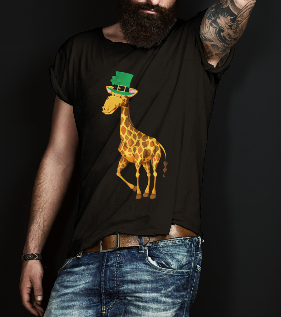 Lucky Leprechaun Cute Giraffe T-Shirt