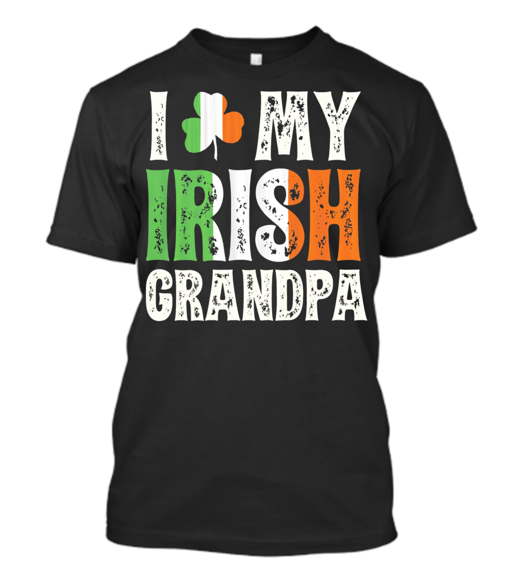 I Love My Irish Grandpa Shamrock Icon Green White Orange T-Shirt