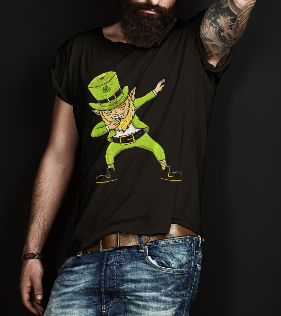 Funny Dabbing Leprechaun Boys St Patrick's Day Dance T-Shirt