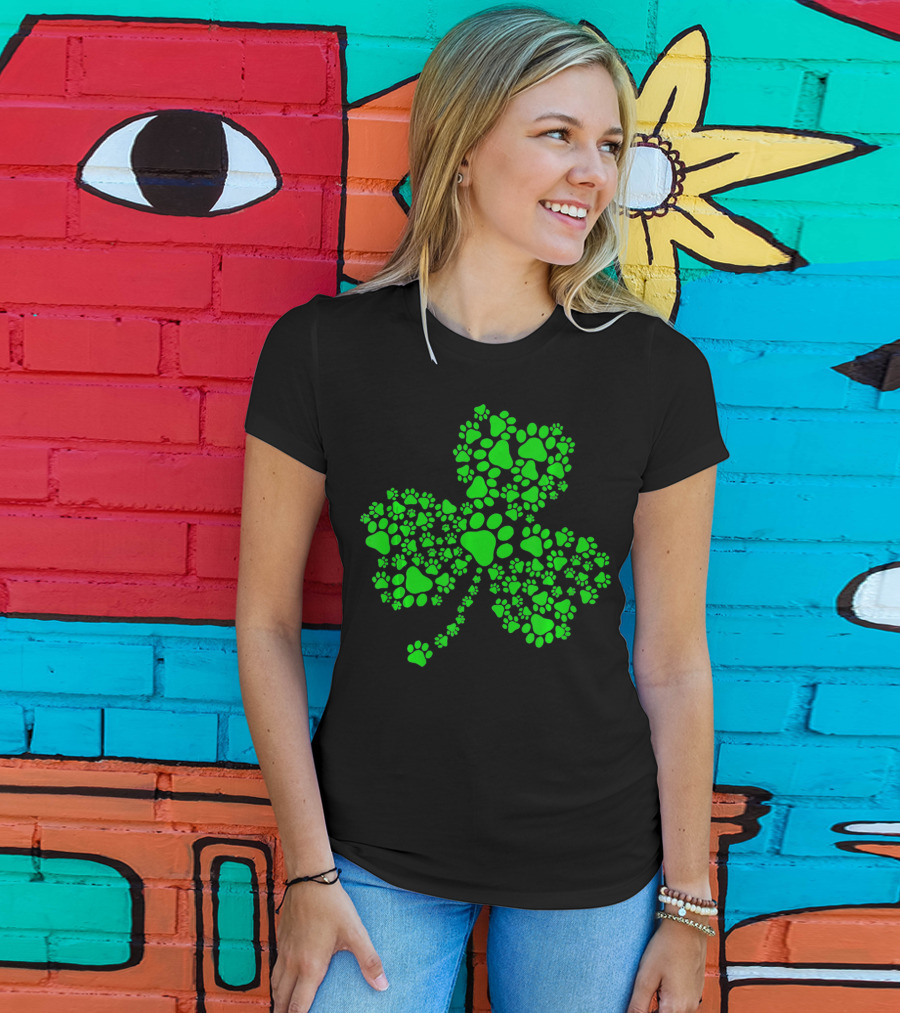 Clover Paw Dog Shamrock T-Shirt