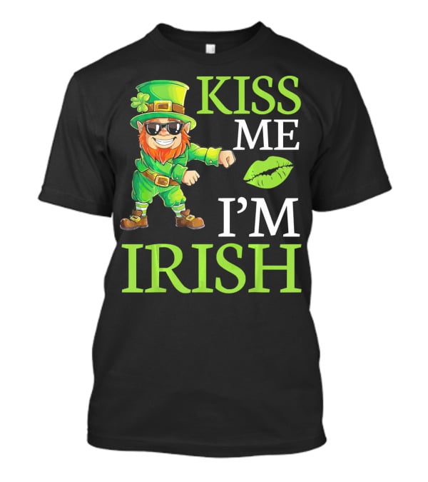 Kiss Me I'm Irish Cool Leprechaun Flossing T-Shirt