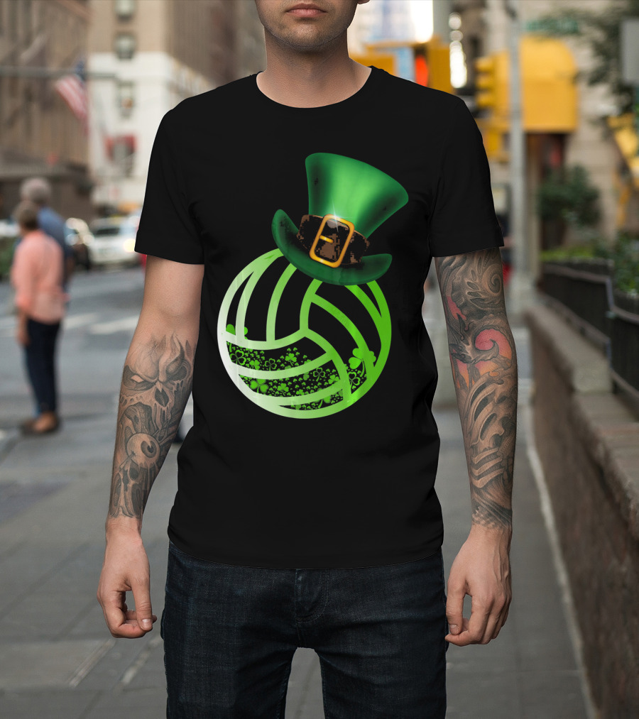 Shamrock Volleyball Leprechaun St Patrick's Green Hat T-Shirt