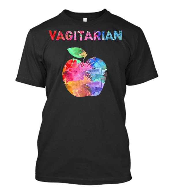 Vagitarian Watercolor Apple Vegetarian Funny T-Shirt
