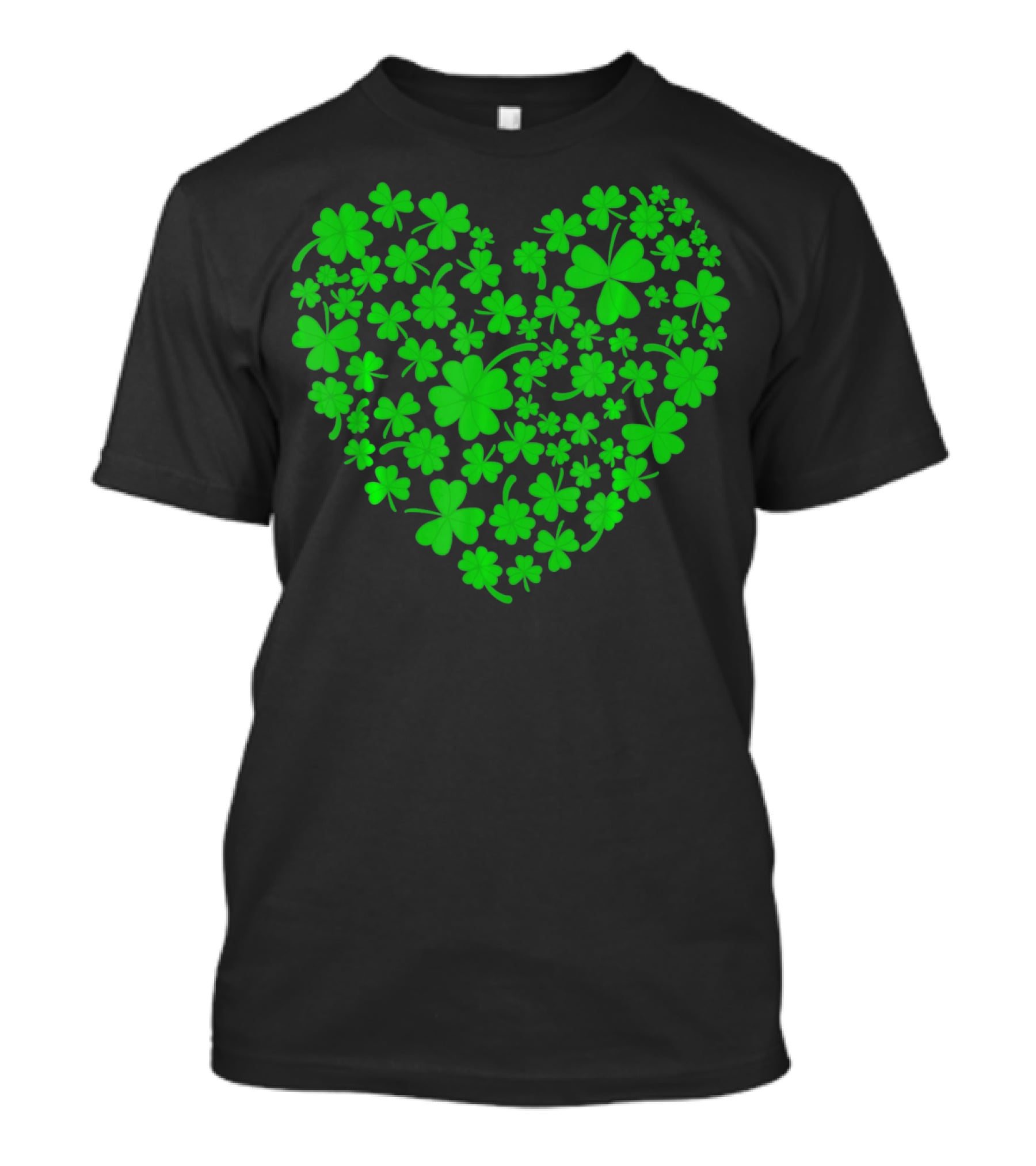 Irish Heart Shape Made Of Green Shamrocks T-Shirt