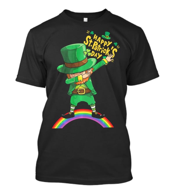 Happy St. Patrick's Day Leprechaun Dab On Rainbow T-Shirt