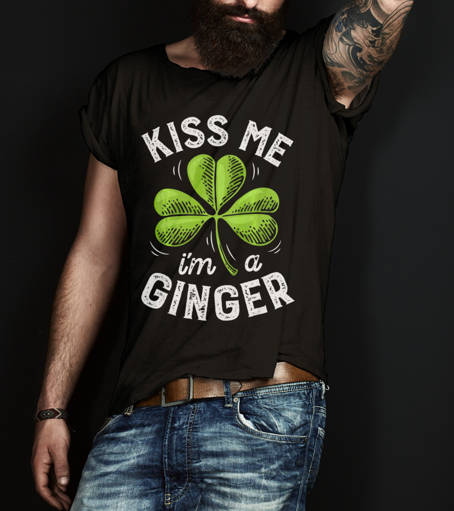 Kiss Me I'm A Ginger St Patrick's Shamrock T-Shirt