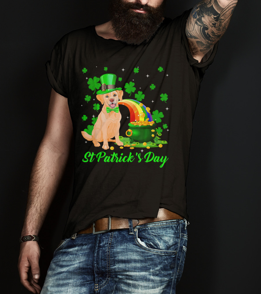 St Patrick's Day Leprechaun Golden Retriever T-Shirt