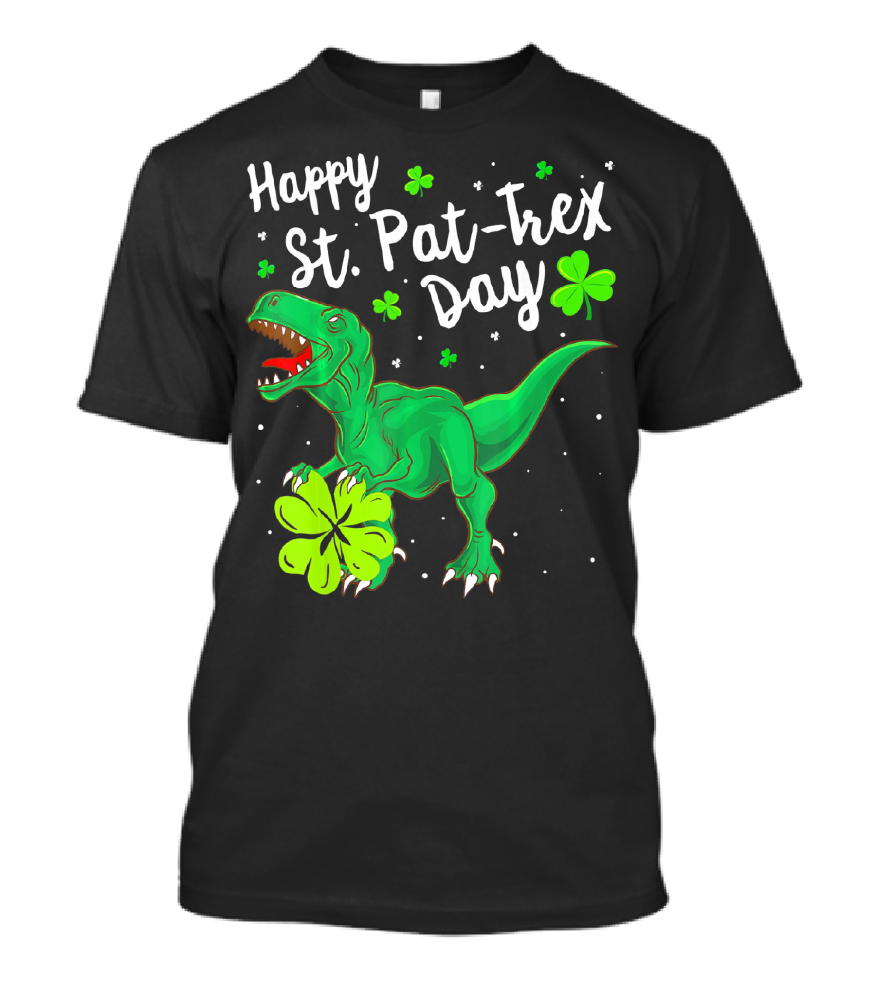 Happy St Pat Trex Day With Shamrock Dinosaurs T-Shirt