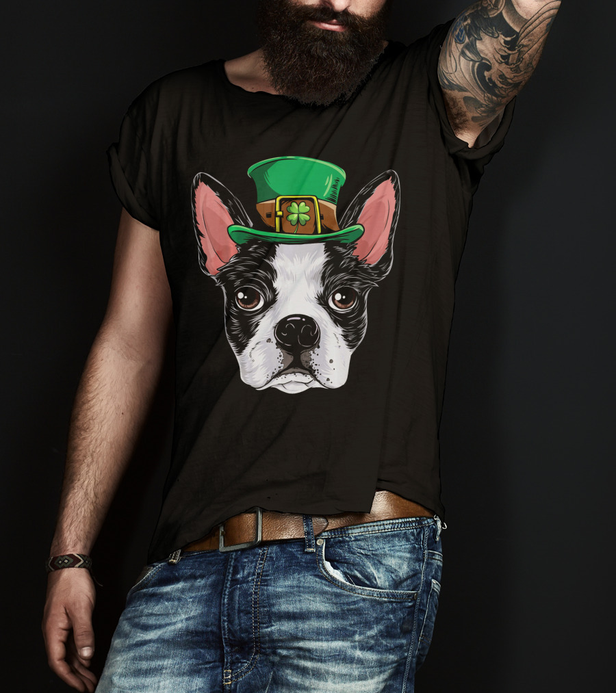 Boston Terrier Saint Patrick's Day Hat T-Shirt