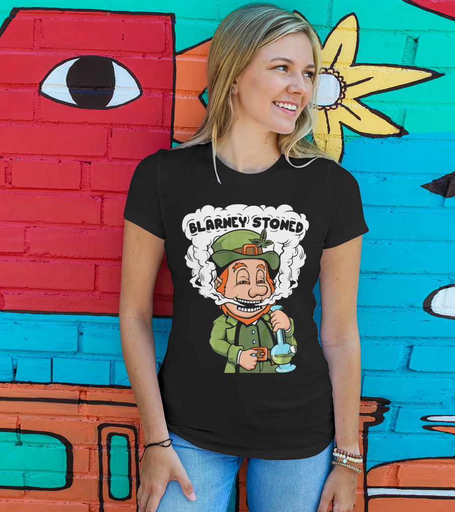 Blarney Stoned Funny Leprechaun Marijuana T-Shirt