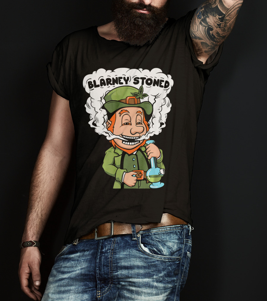 Blarney Stoned Funny Leprechaun Marijuana T-Shirt