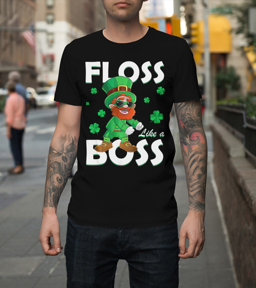 Floss Like A Boss Leprechaun St Patricks Day Shamrocks T-Shirt