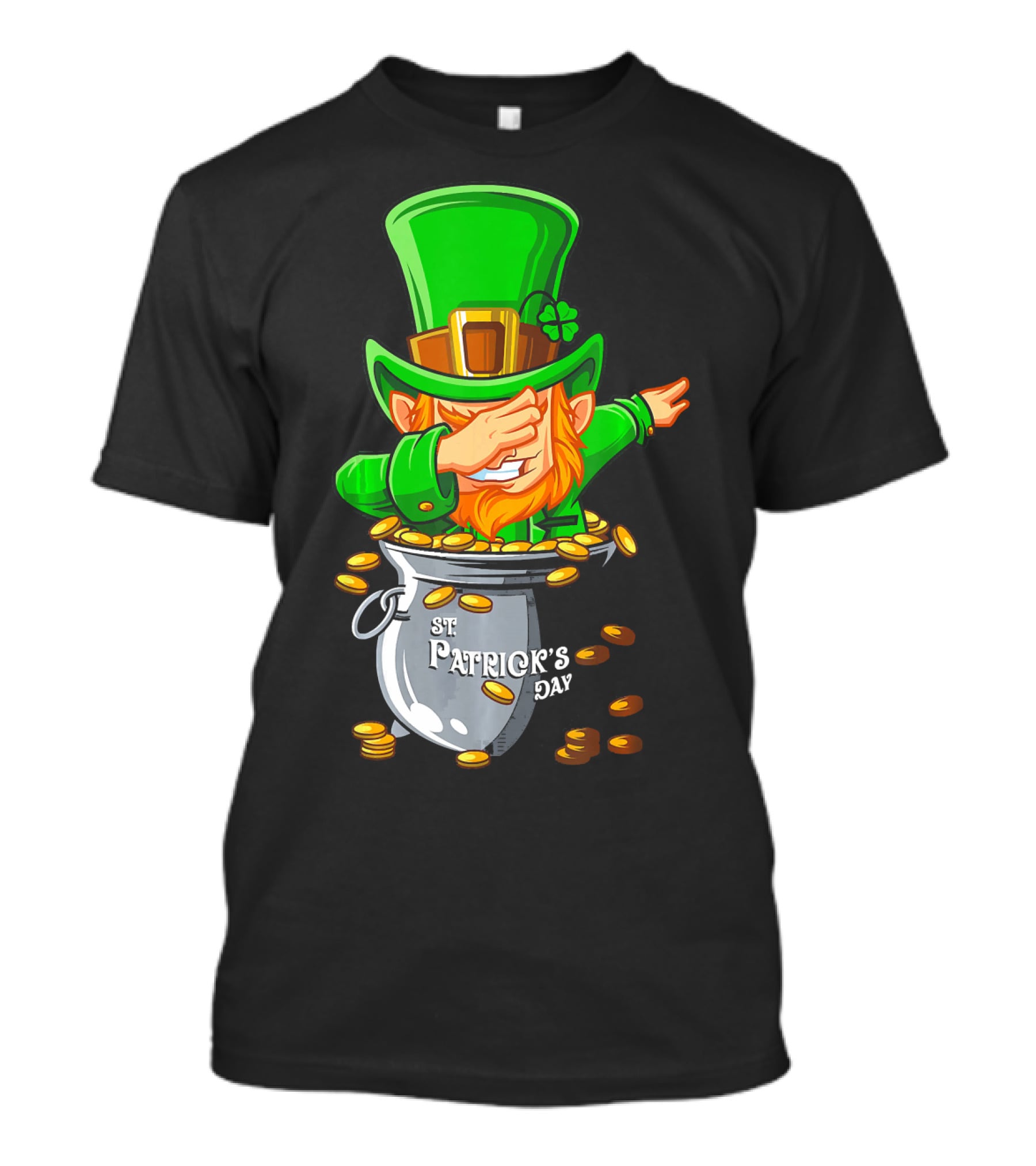 St Patrick's Day Dabbing Leprechaun With Pot Of Gold T-Shirt