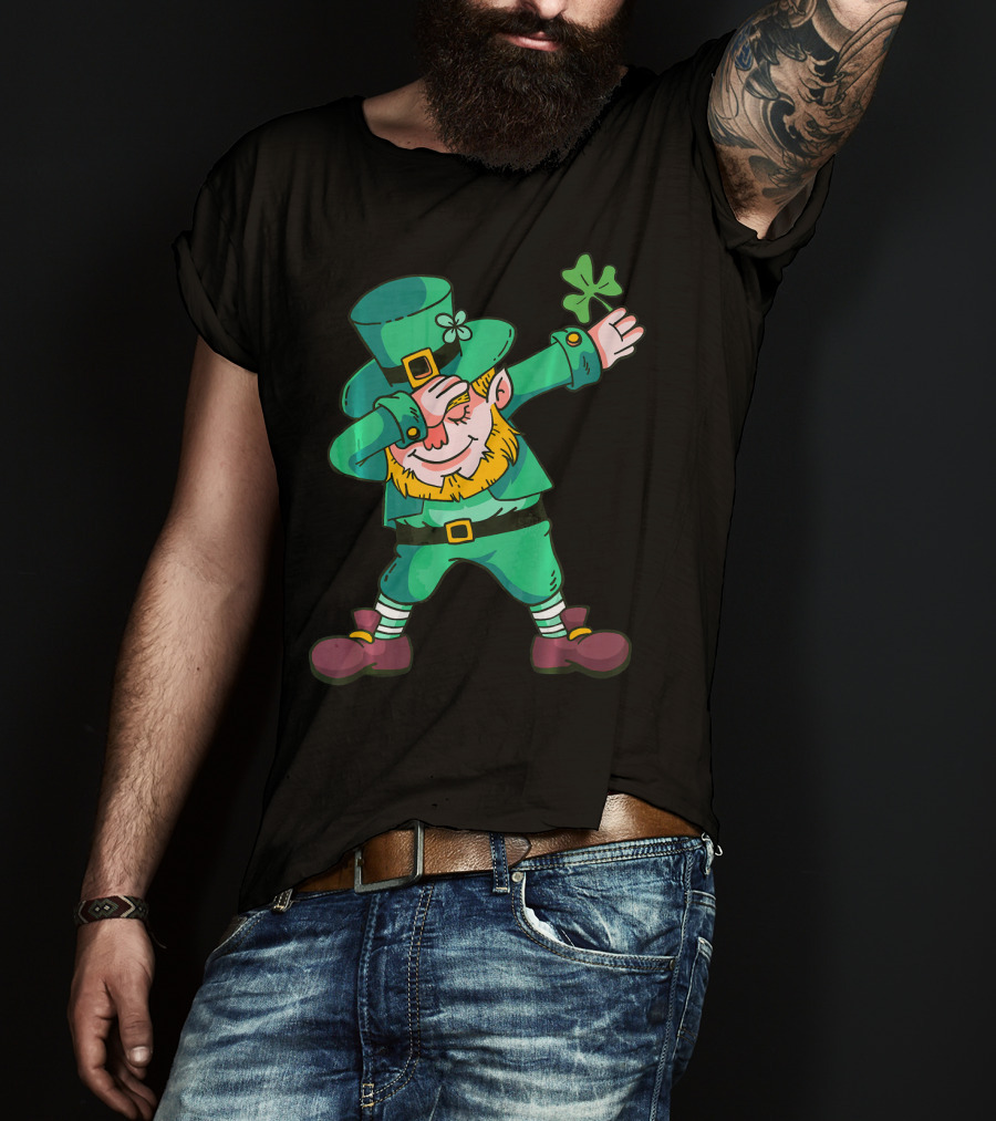 Dabbing Leprechaun Irish Shamrock T-Shirt