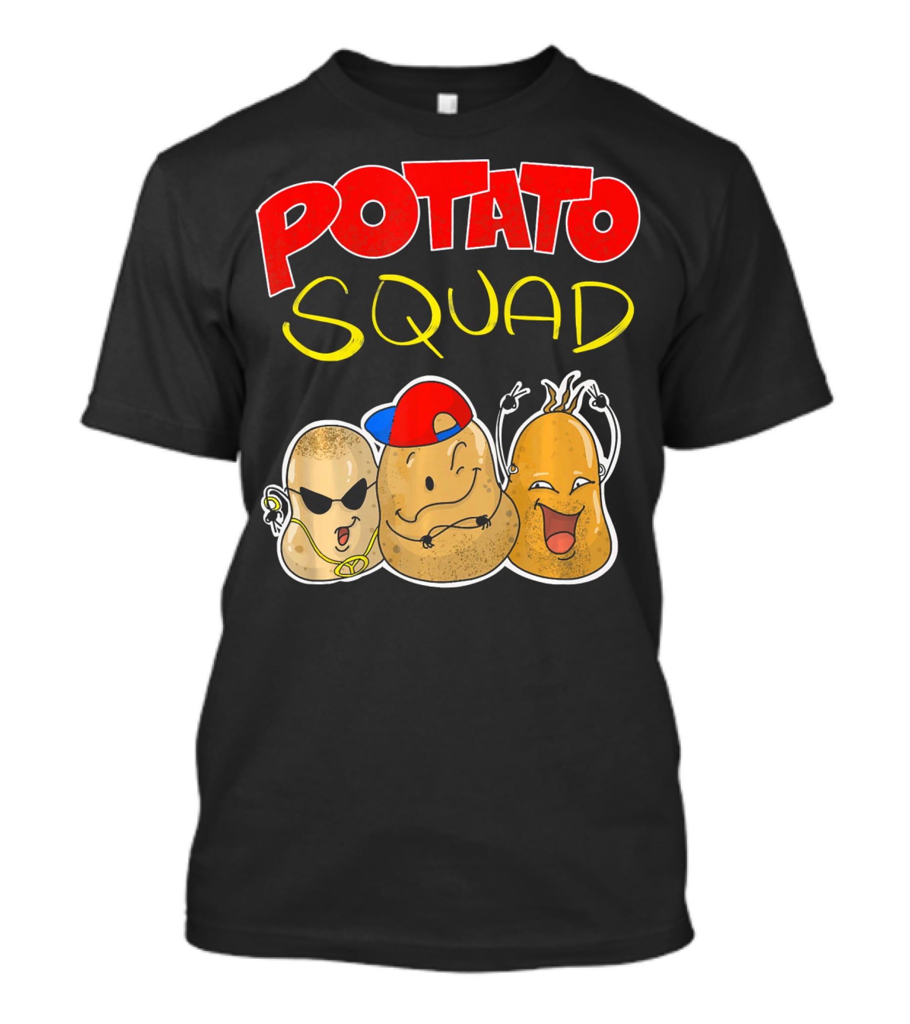 Potato Squad Cute Funny Vegetarian Crew T-Shirt