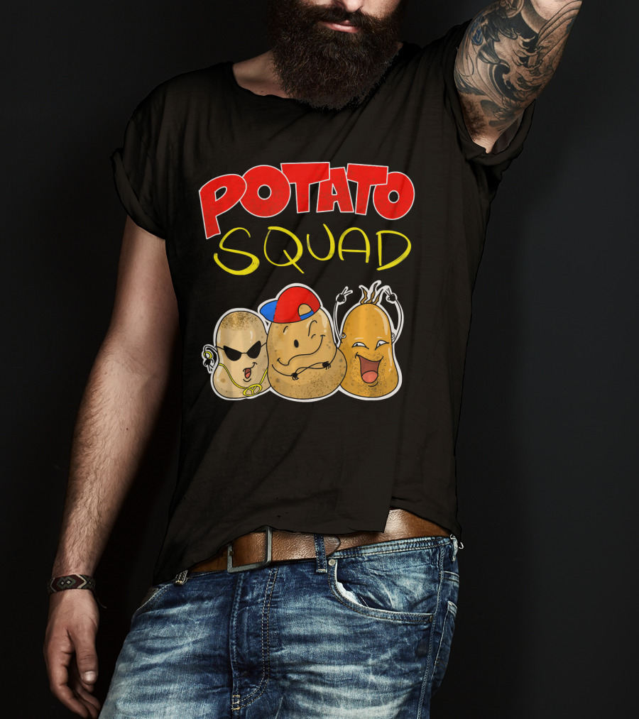 Potato Squad Cute Funny Vegetarian Crew T-Shirt