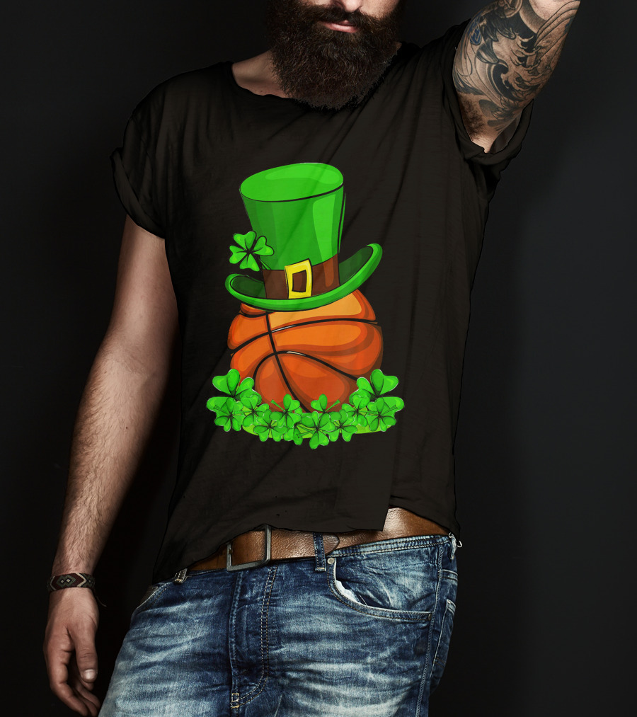 Leprechaun Hat Basketball Shamrock St. Patrick's Day T-Shirt
