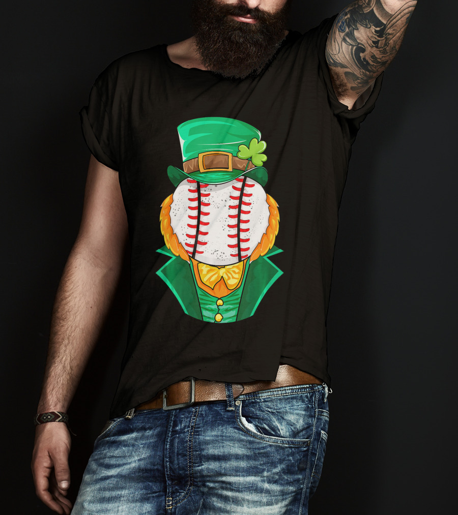 Irish Leprechaun Baseball St Patricks Day T-Shirt