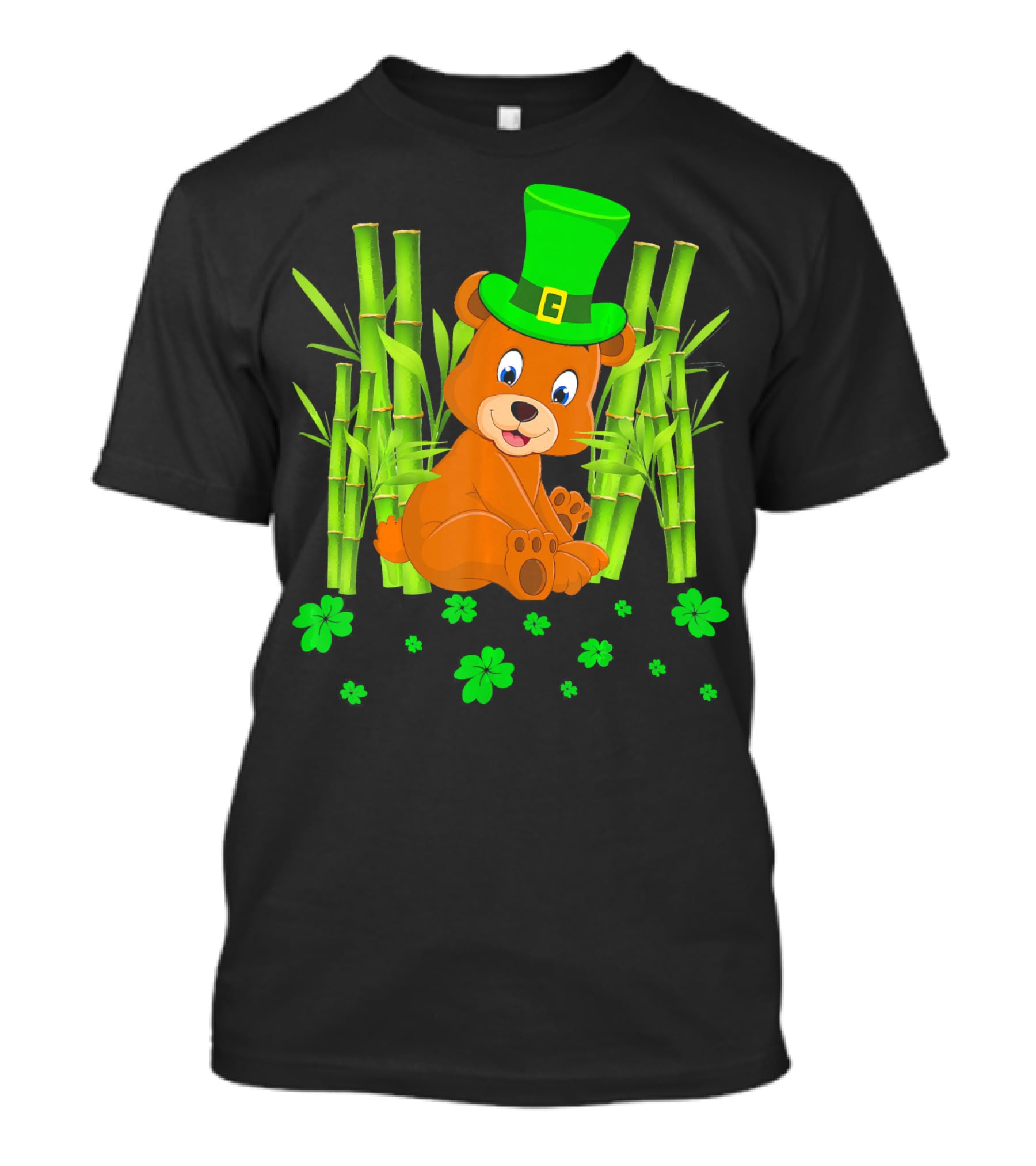 Leprechaun Bear Shamrock Bamboo St Patricks Day T-Shirt