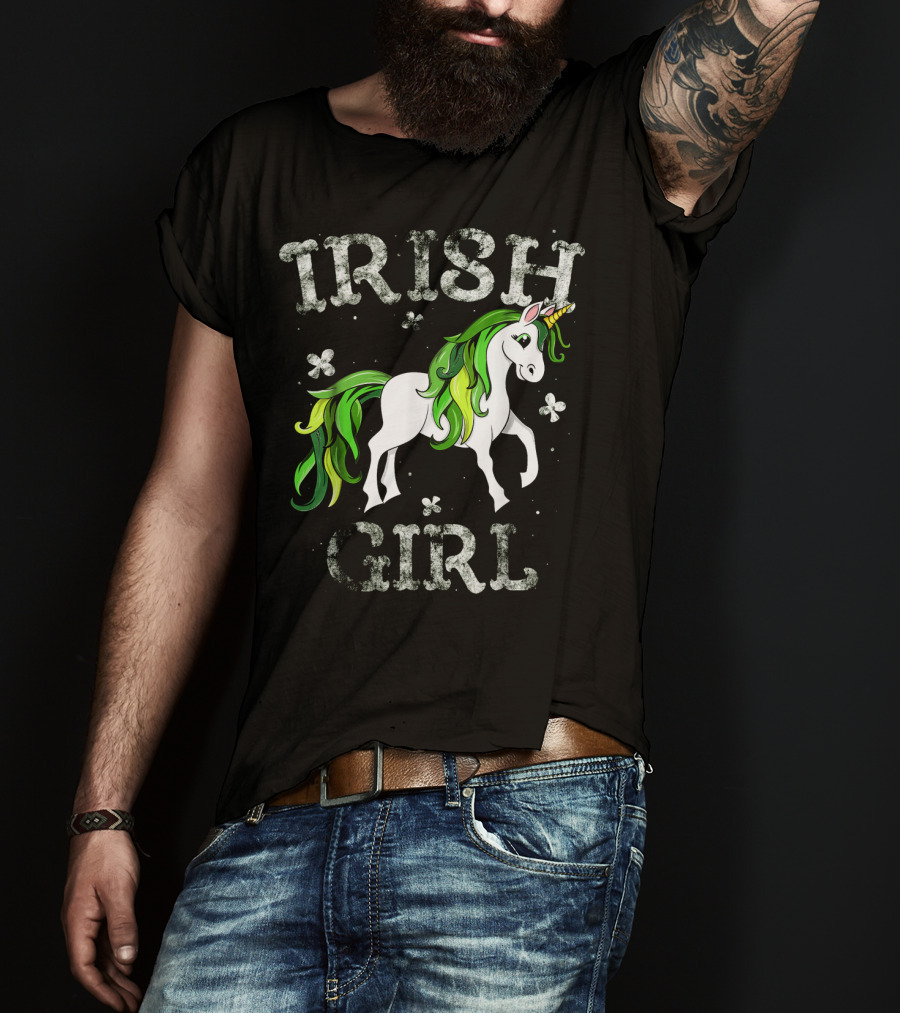 Irish Girl Green Mane Unicorn T-Shirt