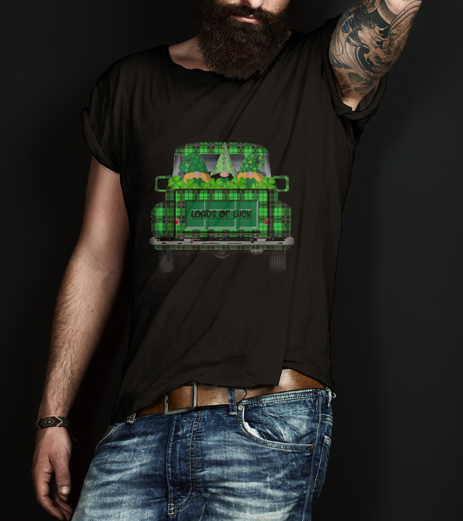 Leprechaun Gnomes Vintage Truck Loads Of Luck St Patri T-Shirt