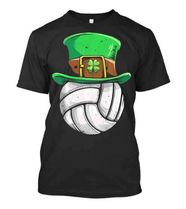 Volleyball Leprechaun Hat With Shamrock T-Shirt