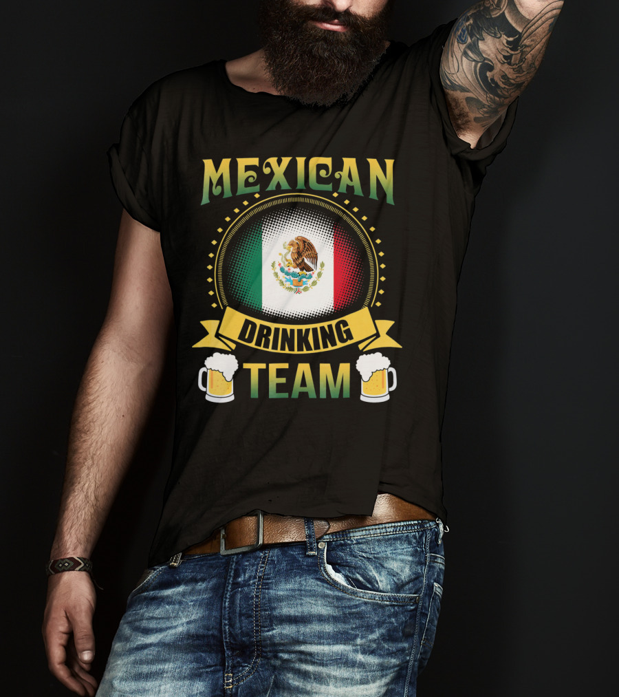 Mexican Drinking Team Patricks Day Flag And Beer Mug T-Shirt