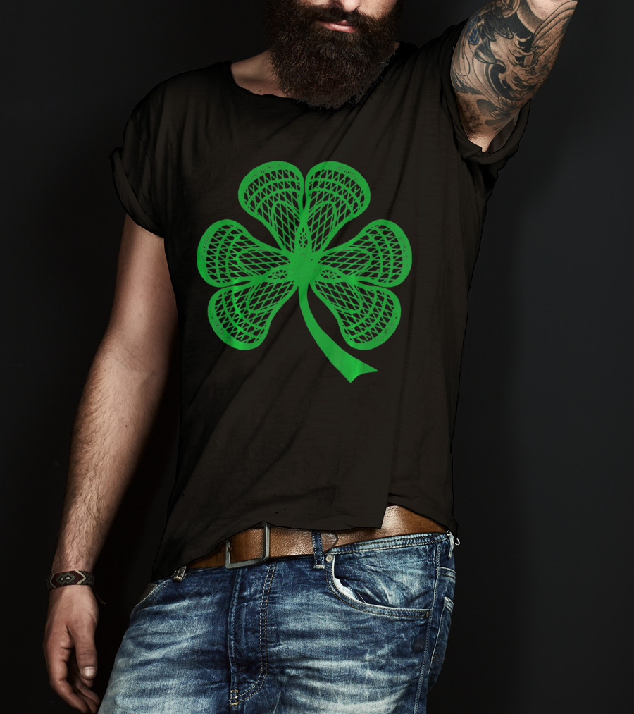 Shamrock Lacrosse Lucky Green Clover T-Shirt