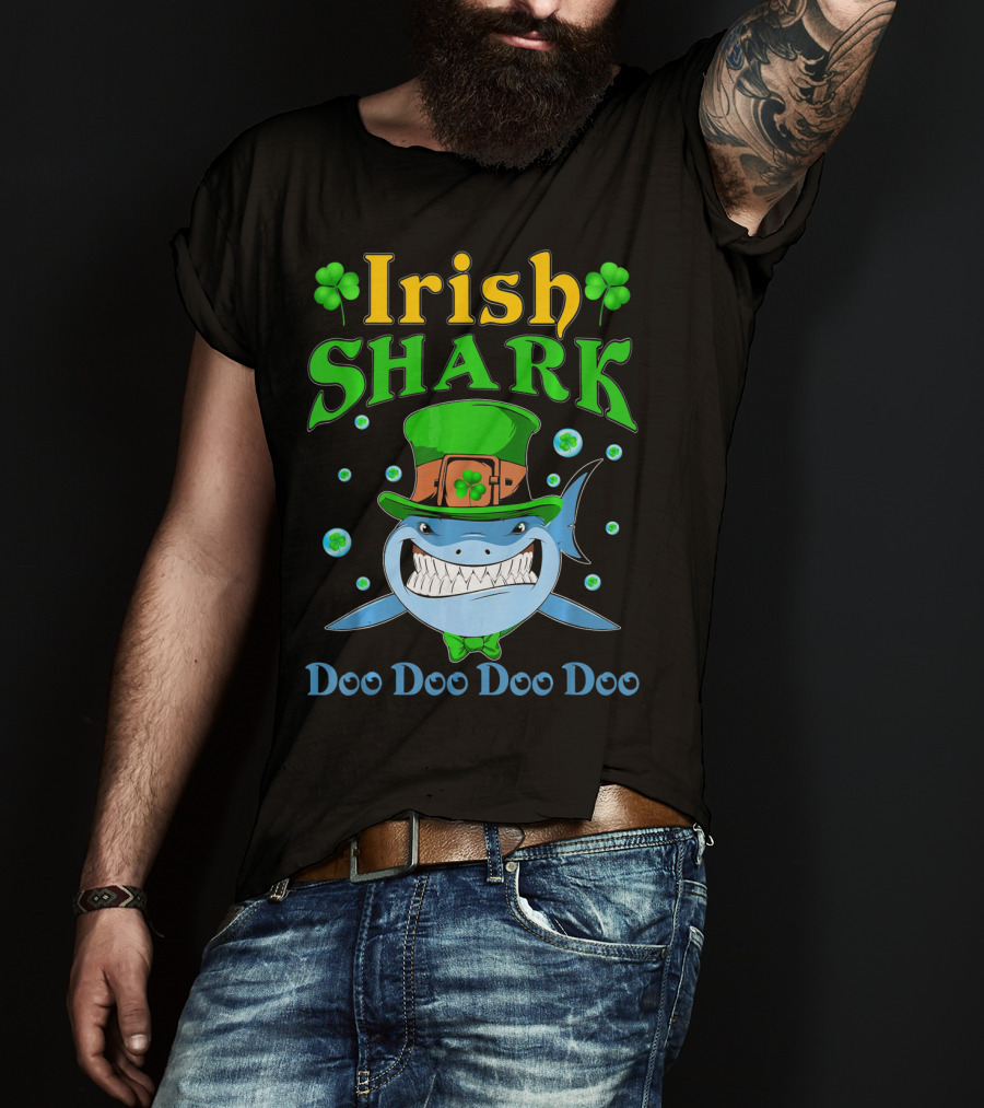 Irish Shark St Patricks Day Doo Doo Doo Doo T-Shirt