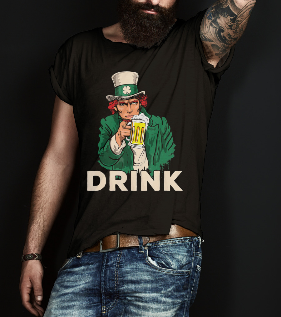 Drink Beer Funny Irish St. Patrick's Day T-Shirt