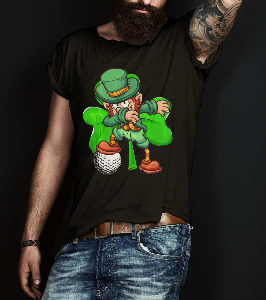 Dabbing Leprechaun Shamrock Golf Ball T-Shirt