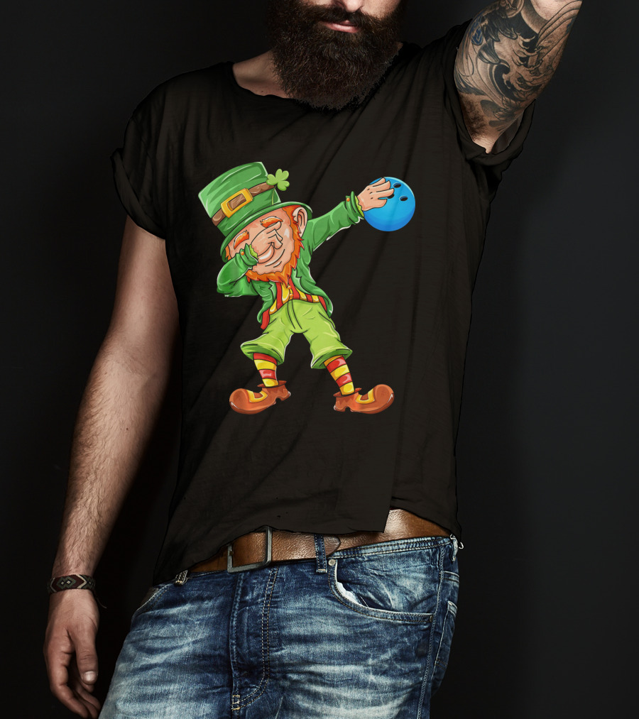 Dabbing Leprechaun Bowling St Patricks Day T-Shirt