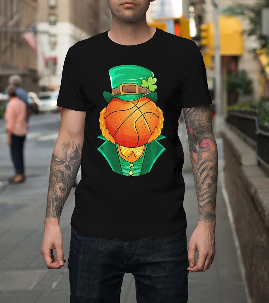 Leprechaun Basketball Head St Patrick's Day Irish T-Shirt