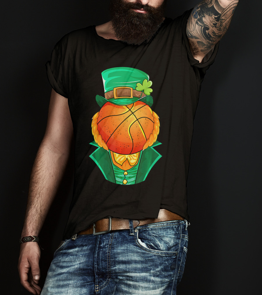 Leprechaun Basketball Head St Patrick's Day Irish T-Shirt