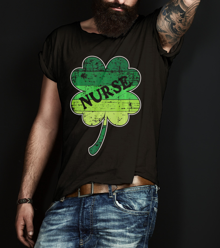 Nurse Shamrock Irish RN ER Nurse Nursing T-Shirt