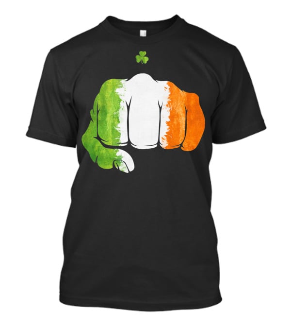 Irish Fighting Fist With Tricolor And Shamrock Mixed Martial Arts T-Shirt