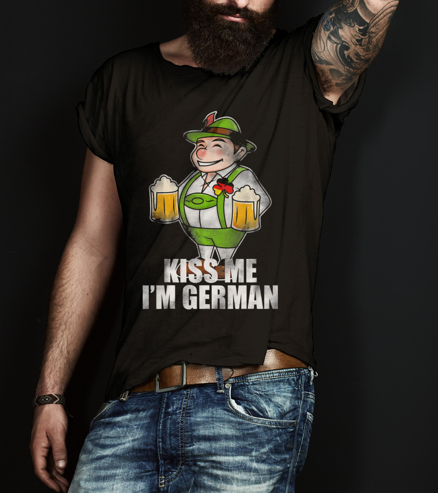 Kiss Me I'm German St Patrick's Day Lederhosen Beer T-Shirt