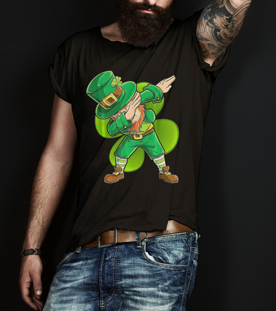 Dabbing Leprechaun Shamrock Dance St. Patrick's Day T-Shirt