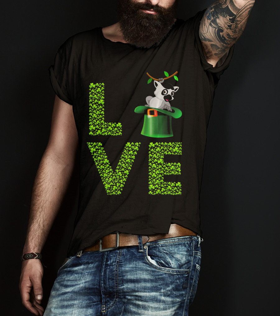 Love Lemur St Patricks Day Shamrock Hat T-Shirt