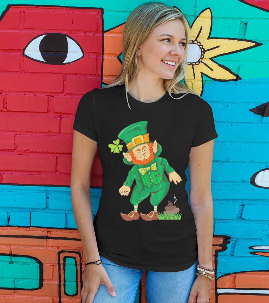 St Paddy Pooping Leprechaun Funny Saint Patrick's Day Humor T-Shirt